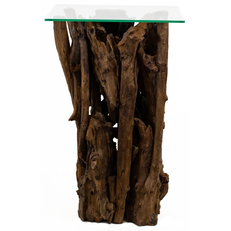 Redstone Teak Root Rectangular Lamp Table